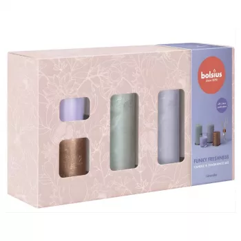 BOLSIUS Funky Freshness Lavender presentask - 5-delad bad & kroppskollektion