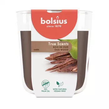 BOLSIUS True Scents doftljus i glas Oud Wood Ø97x85 mm