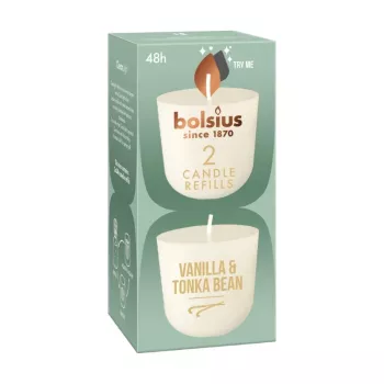BOLSIUS Clean Light refillljus 2 st vanilj & tonkaböna