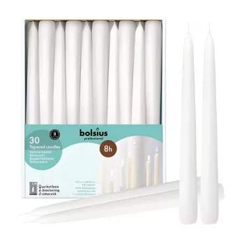 BOLSIUS Professionella taffelljus vita 250/24mm 30-pack