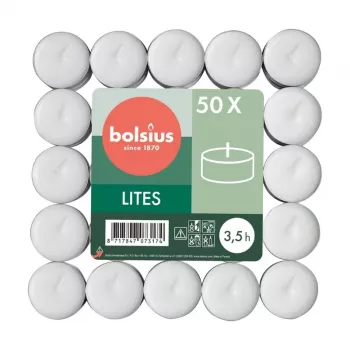 BOLSIUS Värmeljus 50 st vita