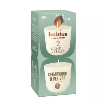 BOLSIUS Clean Light påfyllningsljus 2 st cederträ & vetiver