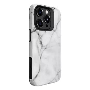 Evelatus Armor-skal för Apple iPhone 15 Pro – TPU+PC hybrid, marmor vit custom print