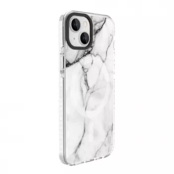 Evelatus Apple iPhone 15 PC+TPU-skal med MagSafe marmor vit