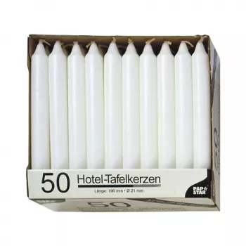 PAPSTAR stearinljus vit 196 mm höjd 22 mm diameter, 100 st, paraffin, 7 h brinntid