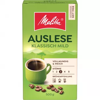 Melitta Auslese Klassisch-Mild kaffe, malet, 500 g