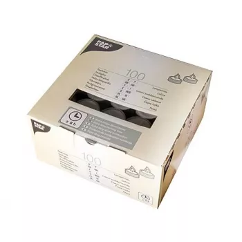 PAPSTAR värmeljus vit 100-pack, 38 mm diameter, 4 timmars brinntid, oparfymerat paraffinvax