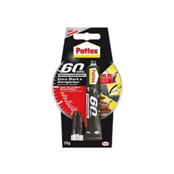 Pattex 60 Sekunden Universal-Kleber 20g tub - transparent, FlexTec Polymer, snabblim för trä, metall, glas, keramik, läder, gummi, plast
