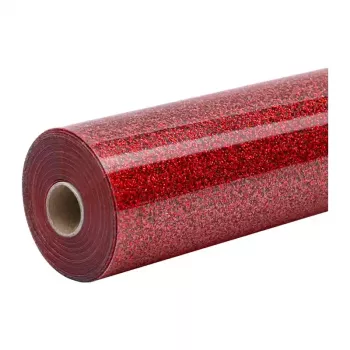 HTVRONT glitterfolie för värmetransfer, 30,5 cm x 90 cm (röd)