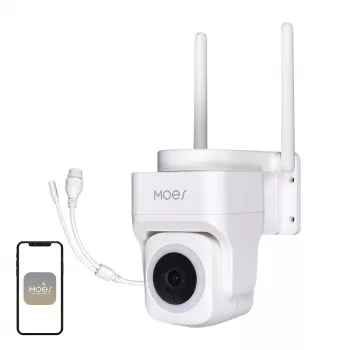 MOES WCM-B66 3MP utomhus WLAN IP-kamera med AI-personigenkänning, nattseende i full färg, pan/tilt, tvåvägsaudio, IP66 väderbeständig
