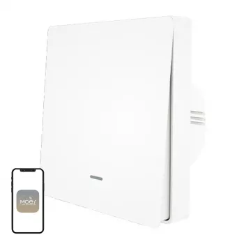 MOES ZS-B-EU1 ZigBee 1-kanalig ljusbrytare (utan nolledare, vit)