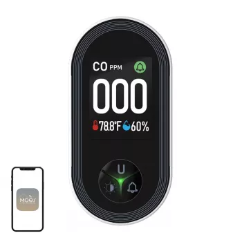 MOES S02-CO kolmonoxidvarnare, Zigbee 3.0, LCD-display, 85dB larm