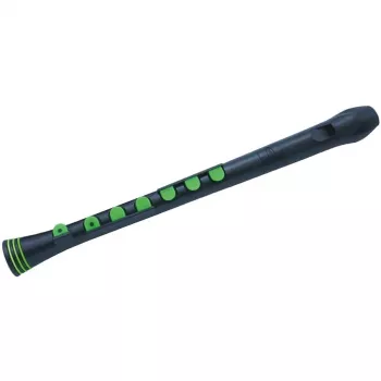 NUVO Recorder+ NURG320BGR sopranblockflöjt, tysk grepp, svart/grön