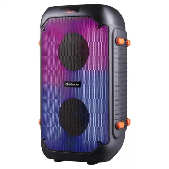 Defender BOOMER 25 portabel Bluetooth-högtalare med karaoke, RGB-belysning, TWS, FM-radio, 25W, svart
