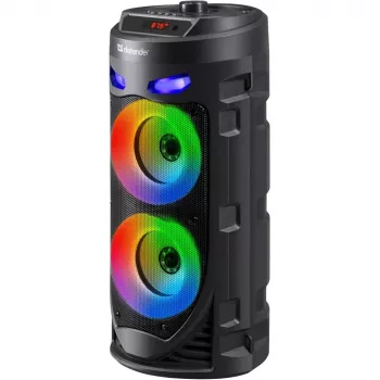 Defender CRASHBOOM 16W portabel Bluetooth-högtalare med karaoke, FM, LED, TWS, mikrofon & fjärrkontroll - svart