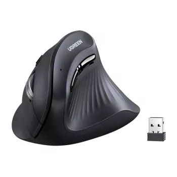 UGREEN MU008 trådlös vertikal optisk mus, 2.4G + Bluetooth 5.0, svart