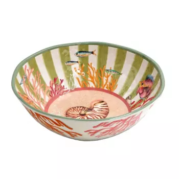 ROSE&TULIPANI Litorale stor salladsskål 36 cm | melamin marint mönster