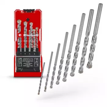Einhell 38080 stenborrset, 8 delar, 3-10 mm, volframkarbidspets, kolstål