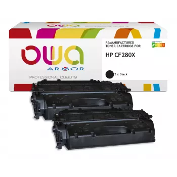 Armor OWA kompatibel tonerkassett 2-pack svart ersättning för HP CF280X/CF280XD