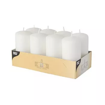 PAPSTAR blockljus 10 cm vit