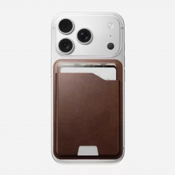 NOMAD läder Mag Wallet – MagSafe-kompatibel plånbok med Apple Find My, Horween-läder (Rustic Brown)