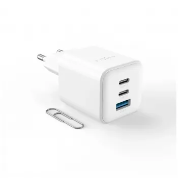 Fixed Mini 2x USB-C och USB GaN laddare 65W vit