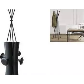 UNILUX TOTEM fristående garderobsställning, 1750 mm, svart metall, 8 krokar 400188801