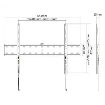 E+P WHS 106 fast TV-väggfäste för 23–55 inch skärmar upp till 40 kg, VESA 75x75 till 400x400, svart 0005625406