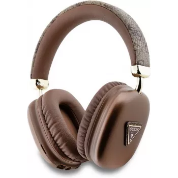 GUESS Bluetooth 5.3 over-ear-hörlurar med 4G Triangle Logo, bruna