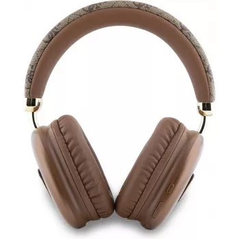GUESS Bluetooth 5.3 over-ear-hörlurar med 4G Triangle Logo, bruna