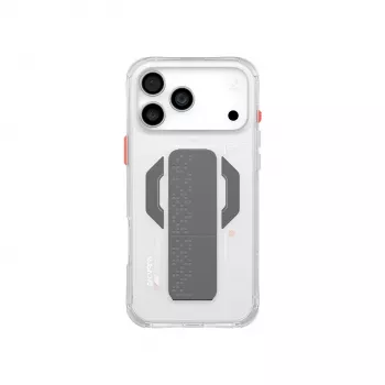 Skinarma Haxa magnetisk laddning + gripstativ transparent skal för iPhone 17 Pro