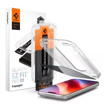 Spigen Glas.tR EZ Fit Pro HD Privacy härdat pansarglas skärmskydd för iPhone 18 Pro