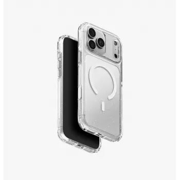 UNIQ LifePro Xtreme MagClick laddningsskal för iPhone 18 Pro Max / 17 Pro Max – transparent glitter