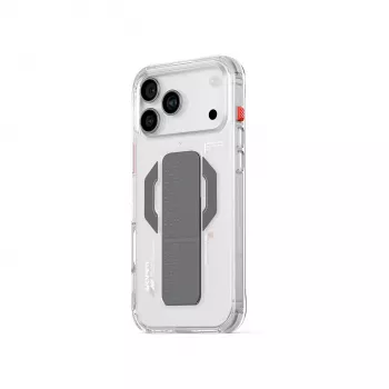 SKINARMA Haxa skal för iPhone 17 Pro Max med magnetisk laddningsfunktion och gripstöd – transparent