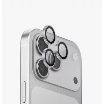 UNIQ Optix Aluguard (DX2) kameraobjektskydd för iPhone 18 Pro / 18 Pro Max – silver med applikator