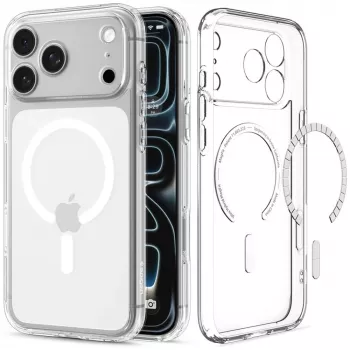 Spigen Ultra Hybrid MagSafe skal för iPhone 18 Pro / 17 Pro - kristallklar vit