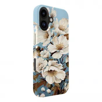Evelatus Apple iPhone 16 Slim Shell med MagSafe – Custom Print Flower Blue