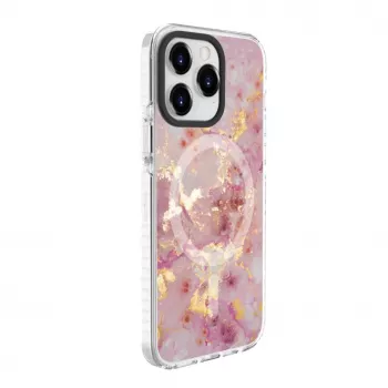 Evelatus Apple iPhone 15 Pro PC+TPU skal med MagSafe – marmor rosa
