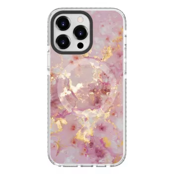 Evelatus Apple iPhone 15 Pro PC+TPU skal med MagSafe – marmor rosa
