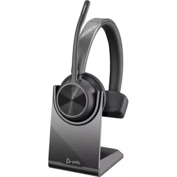 HP Poly Voyager 4300 UC Series 4310 trådlöst on-ear-headset med USB-C-adapter och ställ, Zoom-certifierat 218474-01