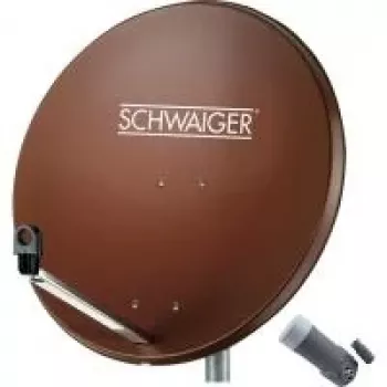 SCHWAIGER 80 cm parabolantenn-set med single LNB, tegelröd