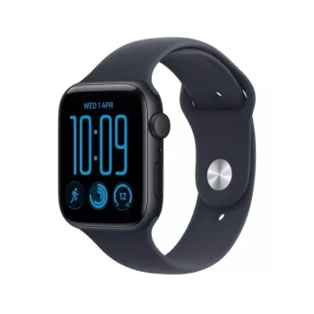 Apple Watch SE 3 GPS 44 mm aluminiumboett midnatt med blå Sportarmband – M/L