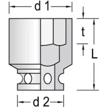 Gedore K 21 46 krafthylsa, 1 inch fäste, 6-kant, 46 mm (6183810)