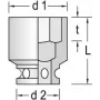 Gedore K 21 46 krafthylsa, 1 inch fäste, 6-kant, 46 mm (6183810)