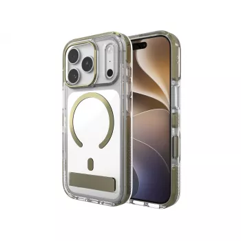 Zagg Santa Cruz Snap Metallic skal med ställ för iPhone 18 Pro / 17 Pro, guld