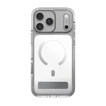 Zagg Santa Cruz Snap Metallic skal med ställ för iPhone 18 Pro / 17 Pro, silver