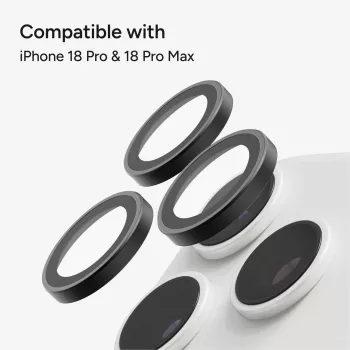 Zagg Glass Elite antireflex-kameraringar för iPhone 18 Pro Max / 17 Pro Max / 18 Pro / 17 Pro svart
