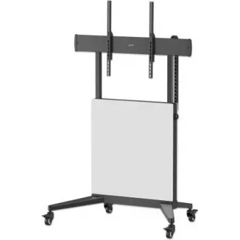 Manhattan mobilt TV-stativ på hjul, 50–100 inch, 35–80 kg, höjdjusterbart Lift&Lock, svart (462730)