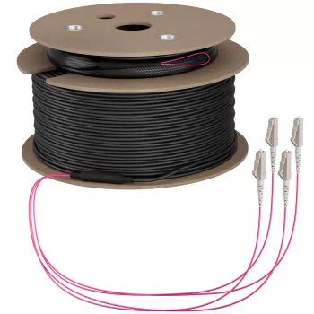 EFB fiberoptisk huvudkabel OM4, 4 fibrer, LC-LC, 130 m, LSZH
