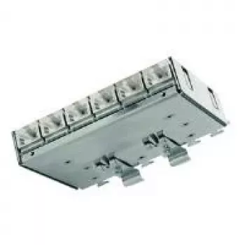 Telegärtner Cat.6A patchpanel (djup) för DIN-skena med TS-adapter, 6x RJ45-uttag (J02021A0055)